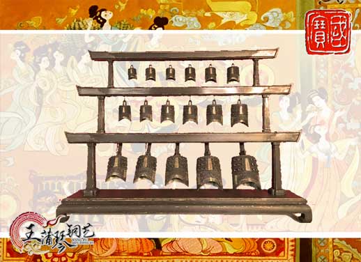 山東客戶定制17件古編鐘，迎賓編鐘古樂