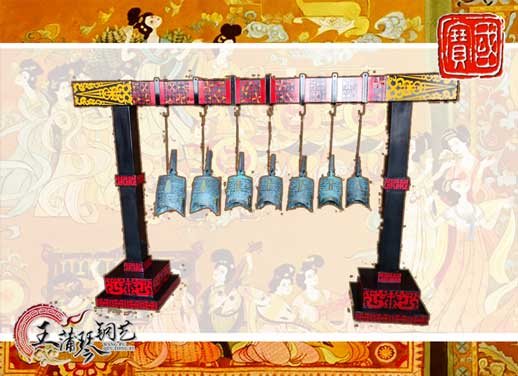 7件編鐘，觀賞裝飾編鐘，可發(fā)音編鐘
