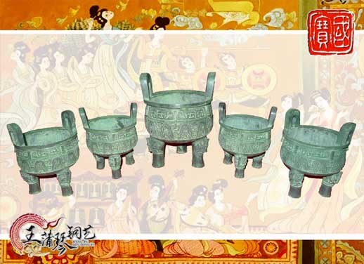 銅鼎，銅五鼎，中國(guó)鼎，佛像用鼎